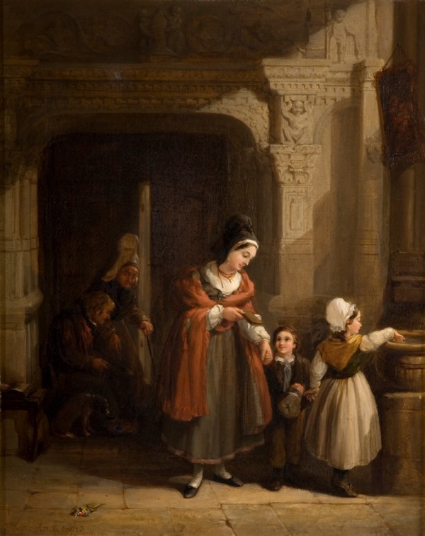 Entering the church by Frederick Goodall